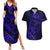 Polynesian Turtle Valentine Couples Matching Summer Maxi Dress and Hawaiian Shirt You And Me Navy Blue Hibiscus Heart LT01 Blue - Polynesian Pride