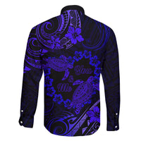 Polynesian Turtle Valentine Family Matching Puletasi and Hawaiian Shirt You And Me Navy Blue Hibiscus Heart LT01 - Polynesian Pride