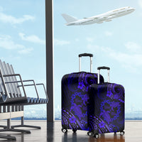 Polynesian Turtle Valentine Luggage Cover You And Me Navy Blue Hibiscus Heart LT01 - Polynesian Pride