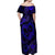 Polynesian Turtle Valentine Off Shoulder Maxi Dress You And Me Navy Blue Hibiscus Heart LT01 - Polynesian Pride