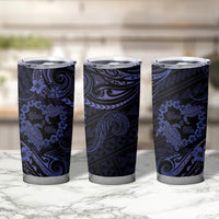 Polynesian Turtle Valentine Tumbler Cup You And Me Navy Blue Hibiscus Heart LT01 - Polynesian Pride