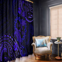 Polynesian Turtle Valentine Window Curtain You And Me Navy Blue Hibiscus Heart LT01 - Polynesian Pride