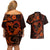 Polynesian Turtle Valentine Couples Matching Off Shoulder Short Dress and Hawaiian Shirt You And Me Orange Hibiscus Heart LT01 - Polynesian Pride