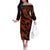 Polynesian Turtle Valentine Family Matching Off Shoulder Long Sleeve Dress and Hawaiian Shirt You And Me Orange Hibiscus Heart LT01 Mom's Dress Orange - Polynesian Pride