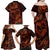 Polynesian Turtle Valentine Family Matching Off Shoulder Maxi Dress and Hawaiian Shirt You And Me Orange Hibiscus Heart LT01 - Polynesian Pride