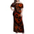 Polynesian Turtle Valentine Family Matching Off Shoulder Maxi Dress and Hawaiian Shirt You And Me Orange Hibiscus Heart LT01 Mom's Dress Orange - Polynesian Pride