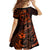 Polynesian Turtle Valentine Family Matching Short Sleeve Bodycon Dress and Hawaiian Shirt You And Me Orange Hibiscus Heart LT01 - Polynesian Pride