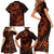 Polynesian Turtle Valentine Family Matching Short Sleeve Bodycon Dress and Hawaiian Shirt You And Me Orange Hibiscus Heart LT01 - Polynesian Pride