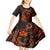 Polynesian Turtle Valentine Kid Short Sleeve Dress You And Me Orange Hibiscus Heart LT01 - Polynesian Pride