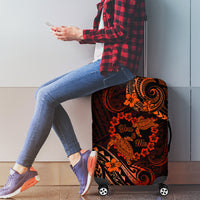 Polynesian Turtle Valentine Luggage Cover You And Me Orange Hibiscus Heart LT01 - Polynesian Pride