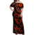 Polynesian Turtle Valentine Off Shoulder Maxi Dress You And Me Orange Hibiscus Heart LT01 Women Orange - Polynesian Pride