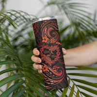 Polynesian Turtle Valentine Skinny Tumbler You And Me Orange Hibiscus Heart LT01 - Polynesian Pride