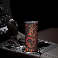 Polynesian Turtle Valentine Skinny Tumbler You And Me Orange Hibiscus Heart LT01 - Polynesian Pride