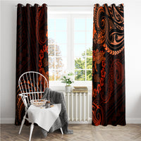 Polynesian Turtle Valentine Window Curtain You And Me Orange Hibiscus Heart LT01 - Polynesian Pride