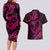 Polynesian Turtle Valentine Couples Matching Long Sleeve Bodycon Dress and Hawaiian Shirt You And Me Pink Hibiscus Heart LT01 - Polynesian Pride