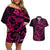 Polynesian Turtle Valentine Couples Matching Off Shoulder Short Dress and Hawaiian Shirt You And Me Pink Hibiscus Heart LT01 Pink - Polynesian Pride