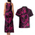 Polynesian Turtle Valentine Couples Matching Tank Maxi Dress and Hawaiian Shirt You And Me Pink Hibiscus Heart LT01 - Polynesian Pride