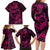 Polynesian Turtle Valentine Family Matching Long Sleeve Bodycon Dress and Hawaiian Shirt You And Me Pink Hibiscus Heart LT01 - Polynesian Pride