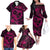 Polynesian Turtle Valentine Family Matching Off Shoulder Long Sleeve Dress and Hawaiian Shirt You And Me Pink Hibiscus Heart LT01 - Polynesian Pride