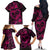 Polynesian Turtle Valentine Family Matching Off Shoulder Long Sleeve Dress and Hawaiian Shirt You And Me Pink Hibiscus Heart LT01 - Polynesian Pride