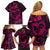 Polynesian Turtle Valentine Family Matching Off Shoulder Short Dress and Hawaiian Shirt You And Me Pink Hibiscus Heart LT01 - Polynesian Pride