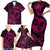 Polynesian Turtle Valentine Family Matching Short Sleeve Bodycon Dress and Hawaiian Shirt You And Me Pink Hibiscus Heart LT01 - Polynesian Pride