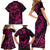 Polynesian Turtle Valentine Family Matching Short Sleeve Bodycon Dress and Hawaiian Shirt You And Me Pink Hibiscus Heart LT01 - Polynesian Pride