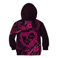 Polynesian Turtle Valentine Kid Hoodie You And Me Pink Hibiscus Heart LT01 - Polynesian Pride