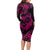 Polynesian Turtle Valentine Long Sleeve Bodycon Dress You And Me Pink Hibiscus Heart LT01 - Polynesian Pride