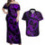 Polynesian Turtle Valentine Couples Matching Off Shoulder Maxi Dress and Hawaiian Shirt You And Me Purple Hibiscus Heart LT01 Purple - Polynesian Pride