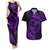 Polynesian Turtle Valentine Couples Matching Tank Maxi Dress and Hawaiian Shirt You And Me Purple Hibiscus Heart LT01 Purple - Polynesian Pride