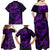 Polynesian Turtle Valentine Family Matching Off Shoulder Maxi Dress and Hawaiian Shirt You And Me Purple Hibiscus Heart LT01 - Polynesian Pride