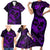 Polynesian Turtle Valentine Family Matching Short Sleeve Bodycon Dress and Hawaiian Shirt You And Me Purple Hibiscus Heart LT01 - Polynesian Pride