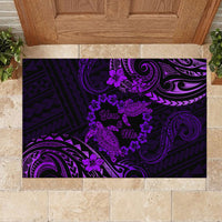 Polynesian Turtle Valentine Rubber Doormat You And Me Purple Hibiscus Heart LT01 - Polynesian Pride