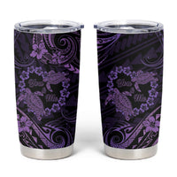 Polynesian Turtle Valentine Tumbler Cup You And Me Purple Hibiscus Heart LT01 Purple - Polynesian Pride