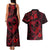 Polynesian Turtle Valentine Couples Matching Tank Maxi Dress and Hawaiian Shirt You And Me Red Hibiscus Heart LT01 - Polynesian Pride