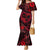 Polynesian Turtle Valentine Family Matching Mermaid Dress and Hawaiian Shirt You And Me Red Hibiscus Heart LT01 Mom's Dress Red - Polynesian Pride