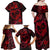 Polynesian Turtle Valentine Family Matching Off Shoulder Maxi Dress and Hawaiian Shirt You And Me Red Hibiscus Heart LT01 - Polynesian Pride