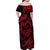 Polynesian Turtle Valentine Family Matching Off Shoulder Maxi Dress and Hawaiian Shirt You And Me Red Hibiscus Heart LT01 - Polynesian Pride