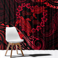 Polynesian Turtle Valentine Window Curtain You And Me Red Hibiscus Heart LT01 - Polynesian Pride
