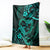 Polynesian Turtle Valentine Blanket You And Me Turquoise Hibiscus Heart LT01 Turquoise - Polynesian Pride