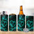 Polynesian Turtle Valentine 4 in 1 Can Cooler Tumbler You And Me Turquoise Hibiscus Heart