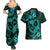 Polynesian Turtle Valentine Couples Matching Summer Maxi Dress and Hawaiian Shirt You And Me Turquoise Hibiscus Heart LT01 - Polynesian Pride