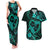 Polynesian Turtle Valentine Couples Matching Tank Maxi Dress and Hawaiian Shirt You And Me Turquoise Hibiscus Heart LT01 Turquoise - Polynesian Pride