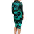 Polynesian Turtle Valentine Family Matching Long Sleeve Bodycon Dress and Hawaiian Shirt You And Me Turquoise Hibiscus Heart LT01 - Polynesian Pride