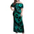 Polynesian Turtle Valentine Family Matching Off Shoulder Maxi Dress and Hawaiian Shirt You And Me Turquoise Hibiscus Heart LT01 Mom's Dress Turquoise - Polynesian Pride