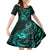 Polynesian Turtle Valentine Family Matching Off Shoulder Short Dress and Hawaiian Shirt You And Me Turquoise Hibiscus Heart LT01 Daughter's Dress Turquoise - Polynesian Pride