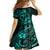 Polynesian Turtle Valentine Family Matching Off Shoulder Short Dress and Hawaiian Shirt You And Me Turquoise Hibiscus Heart LT01 - Polynesian Pride