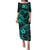 Polynesian Turtle Valentine Puletasi You And Me Turquoise Hibiscus Heart LT01 Long Dress Turquoise - Polynesian Pride