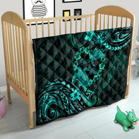 Polynesian Turtle Valentine Quilt You And Me Turquoise Hibiscus Heart LT01 - Polynesian Pride